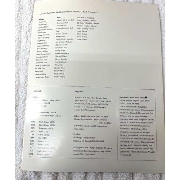 Shepherds Bush Printworks Santaberry Pudding Christmas Cross Stitch Pattern - Picture 4 of 4